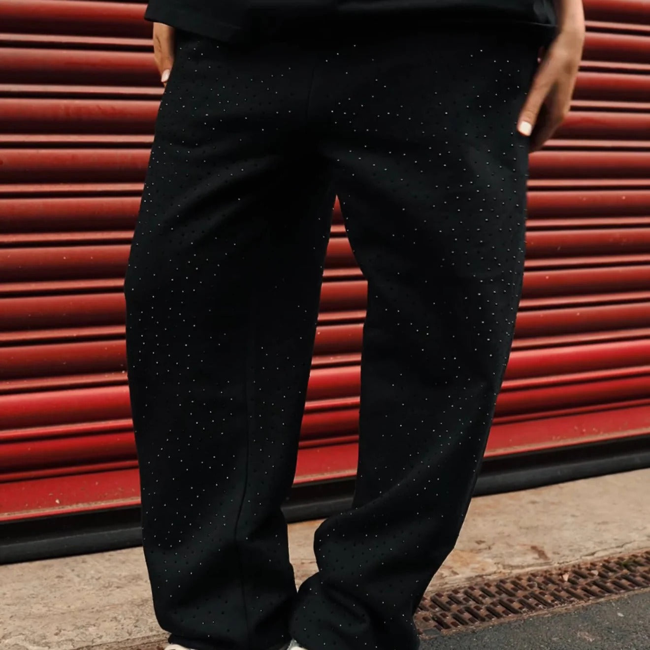 Rhinestone Hoodie and Pants Set