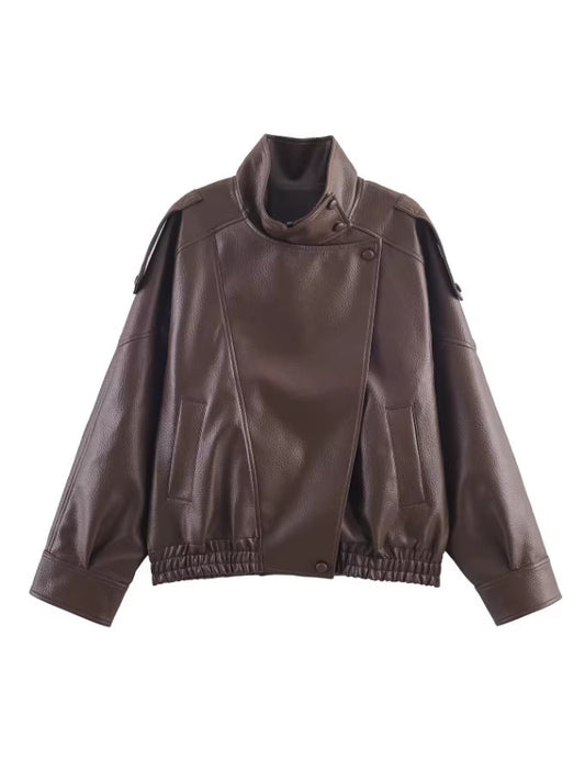 Retro Pebbled Leather Jacket