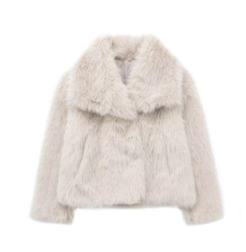 Square Collar Fur Coat