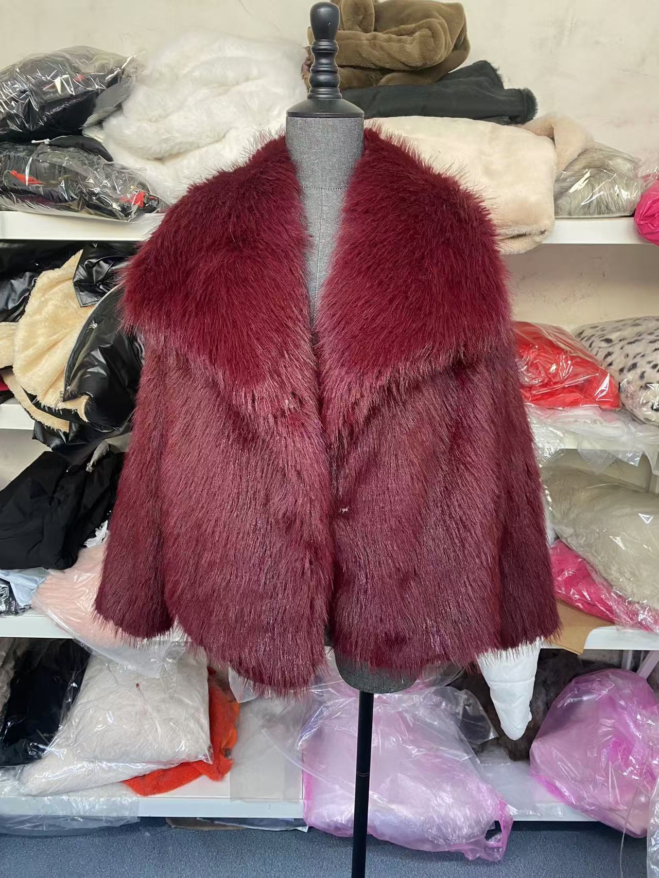 Square Collar Fur Coat