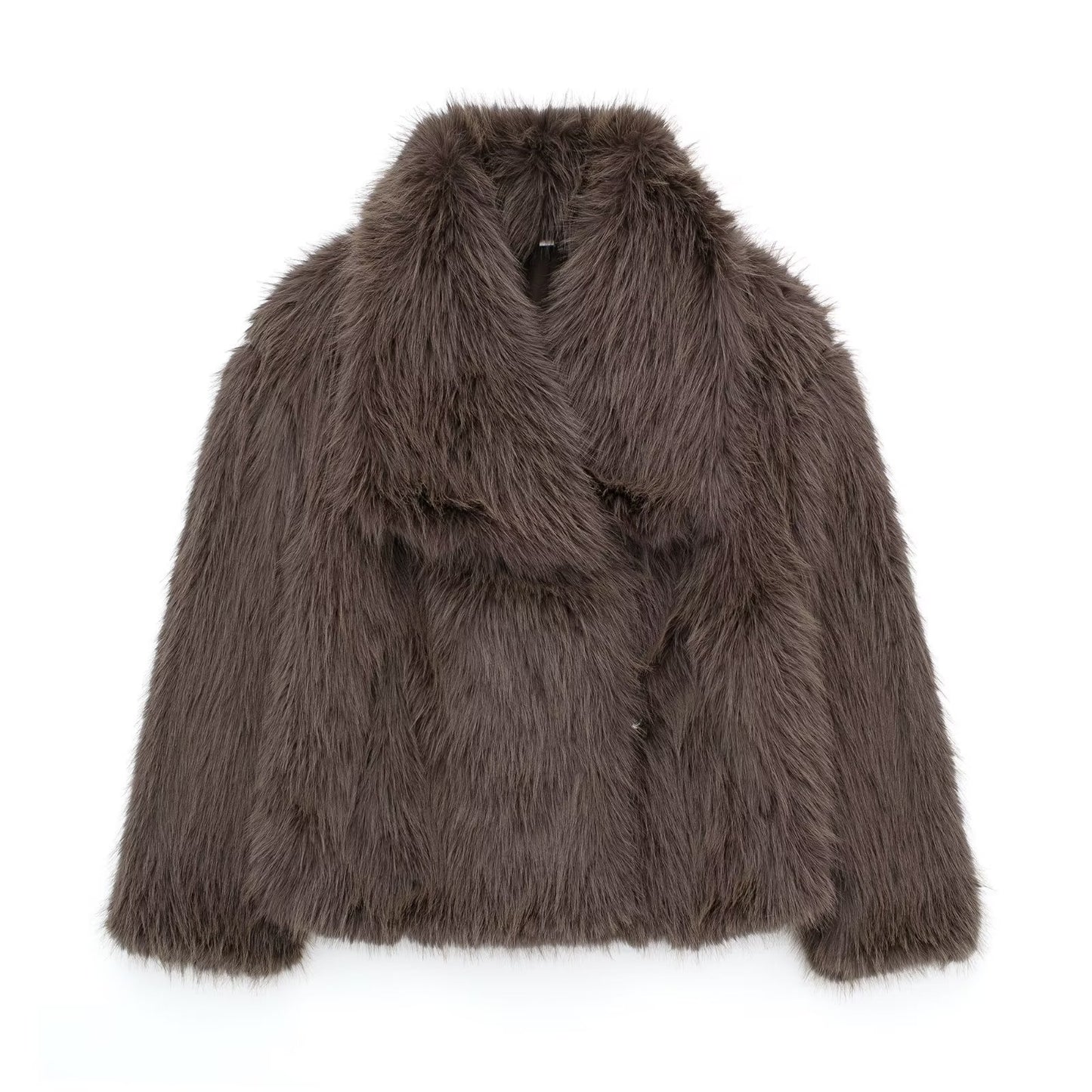Square Collar Fur Coat