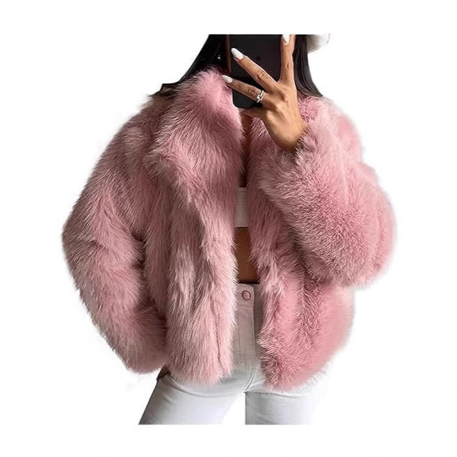 Square Collar Fur Coat