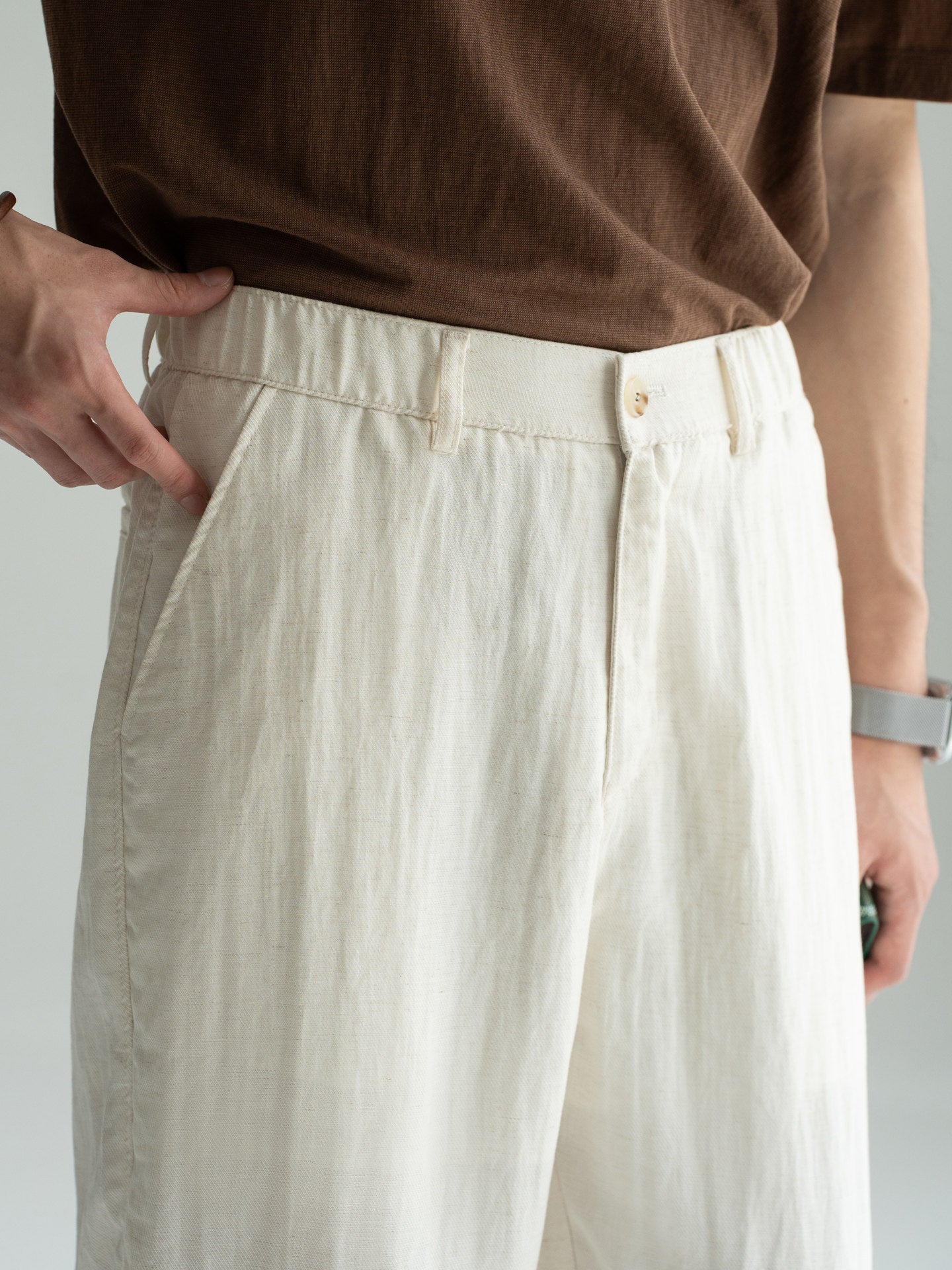 Straight Loose Fit Linen Trousers