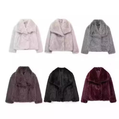 Square Collar Fur Coat