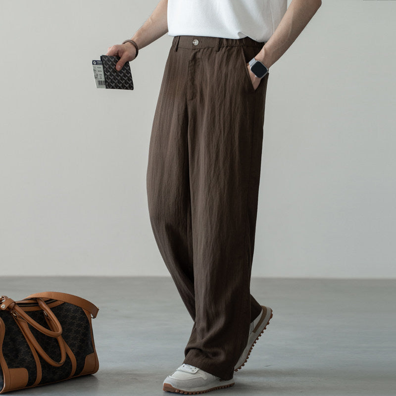 Straight Loose Fit Linen Trousers