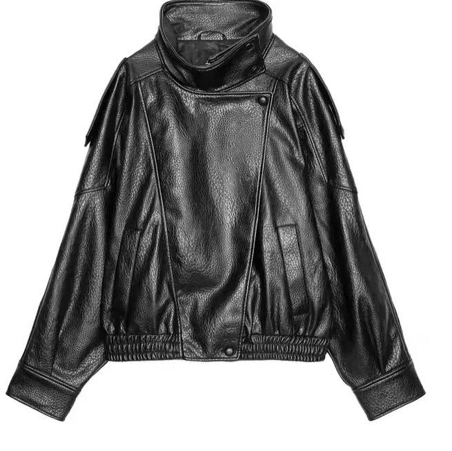 Retro Pebbled Leather Jacket