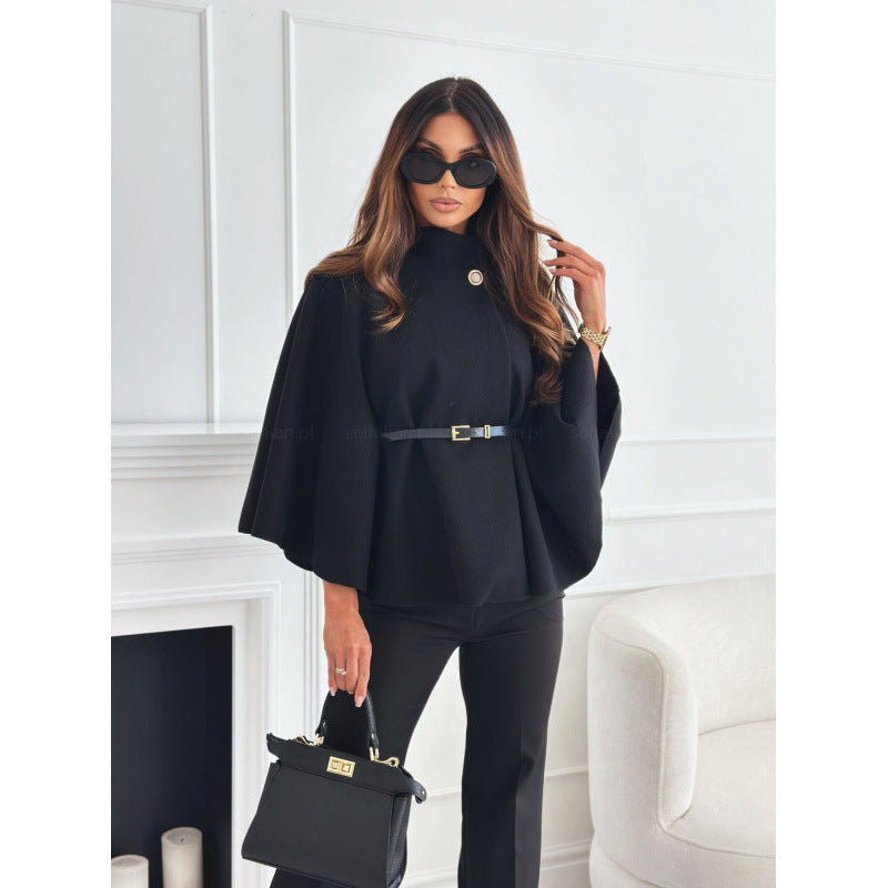 Wool A-Line Cape Coat