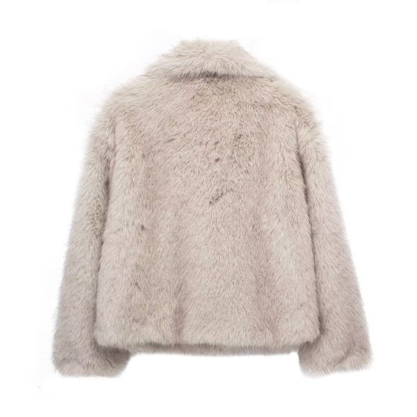 Square Collar Fur Coat