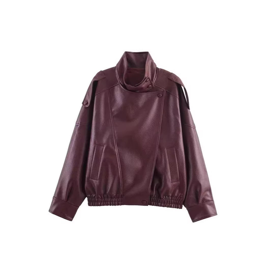 Retro Pebbled Leather Jacket