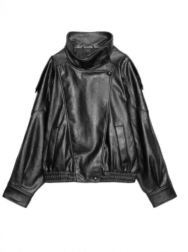 Retro Pebbled Leather Jacket