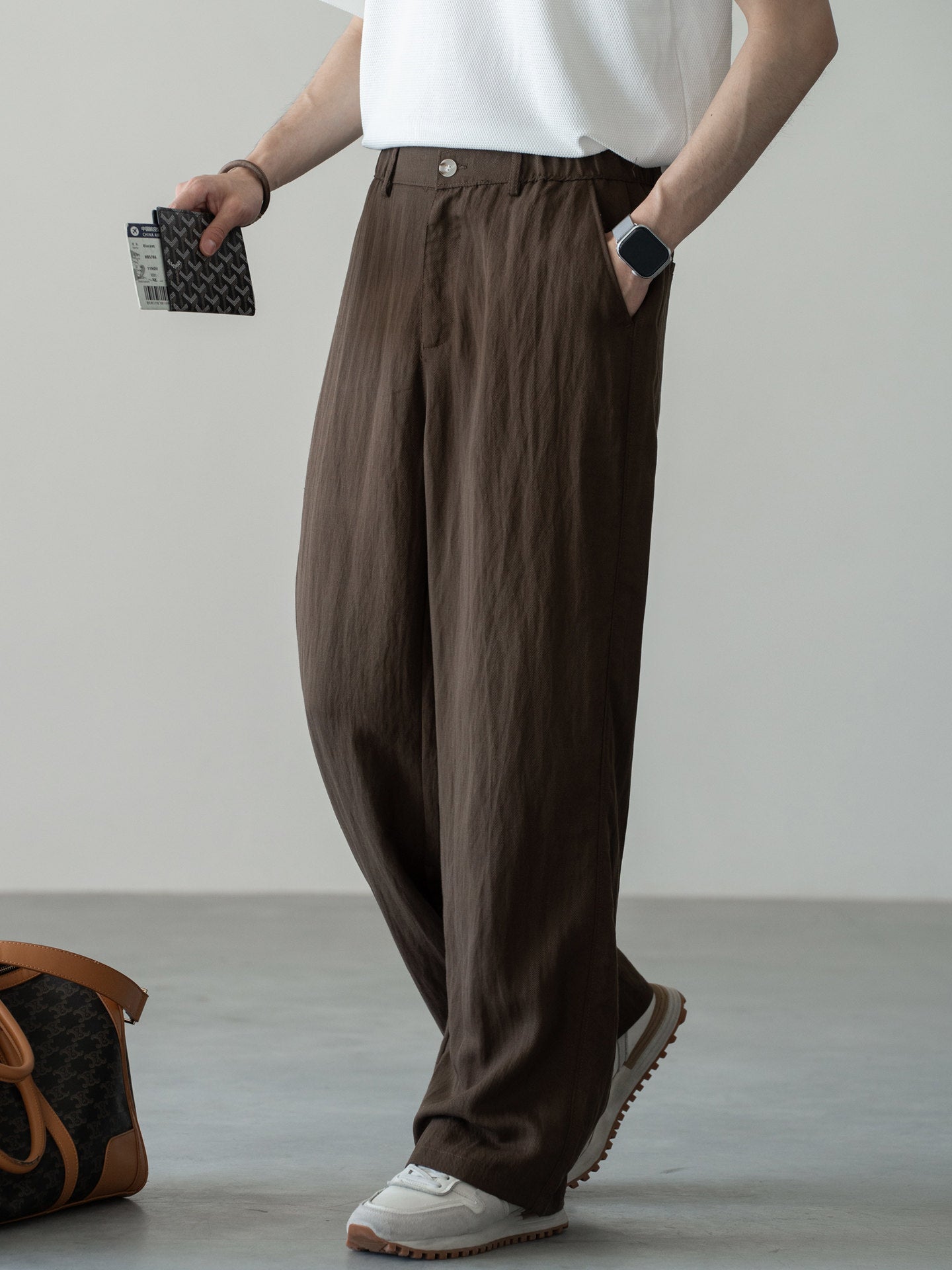 Straight Loose Fit Linen Trousers