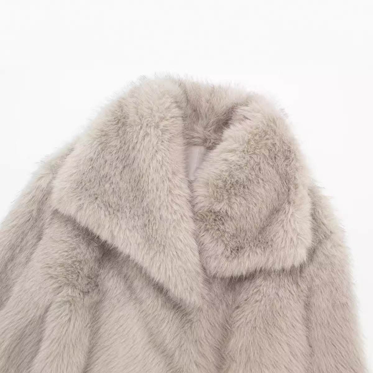 Square Collar Fur Coat