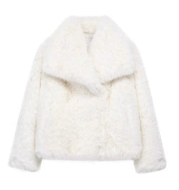 Square Collar Fur Coat