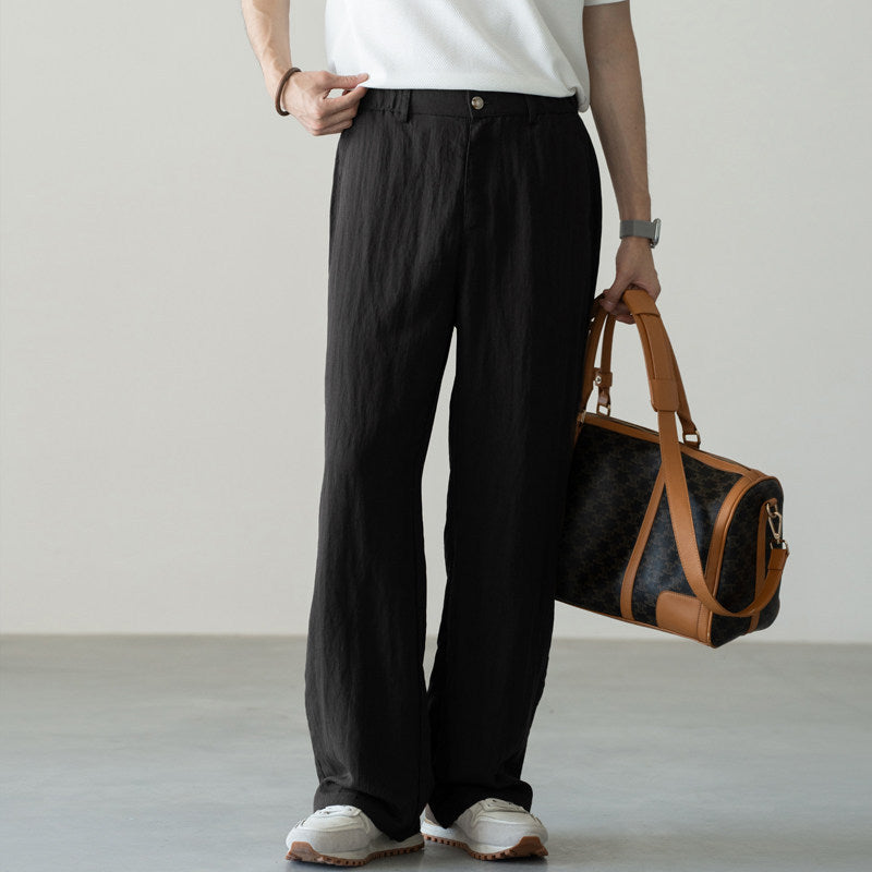 Straight Loose Fit Linen Trousers
