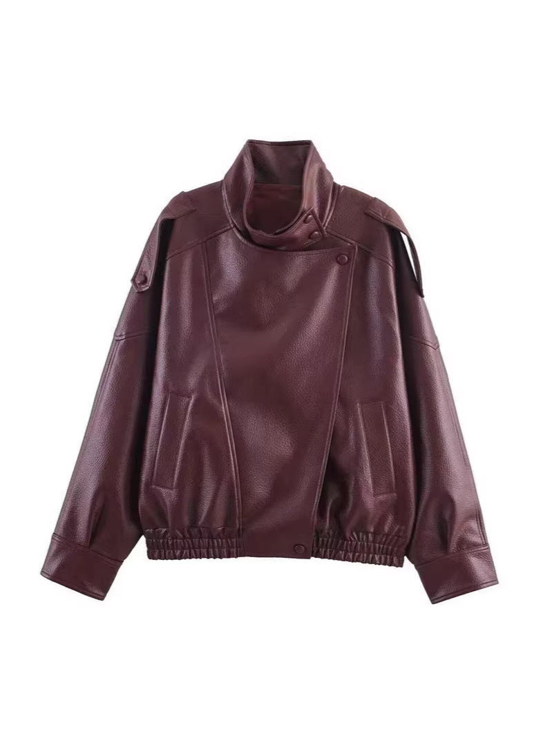 Retro Pebbled Leather Jacket