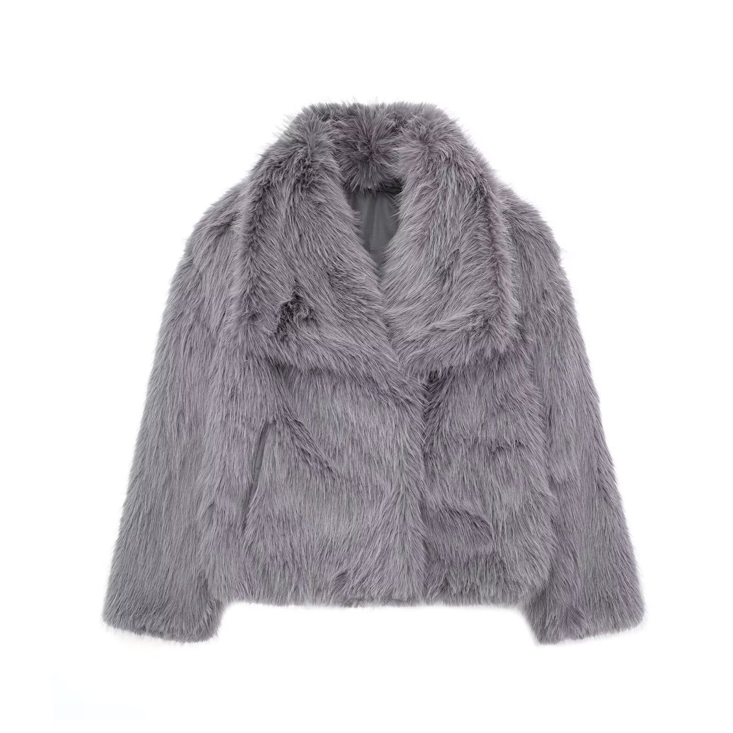 Square Collar Fur Coat