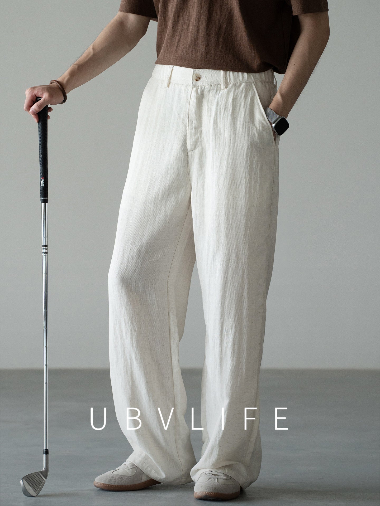 Straight Loose Fit Linen Trousers