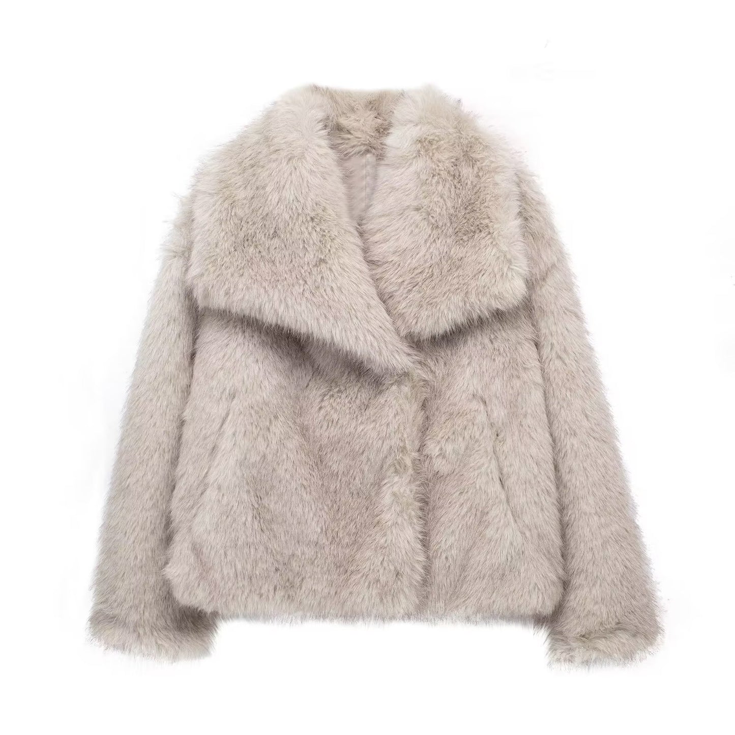 Square Collar Fur Coat