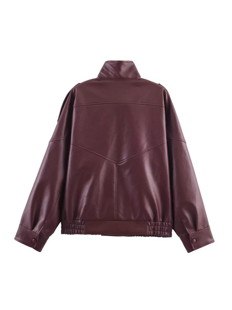 Retro Pebbled Leather Jacket