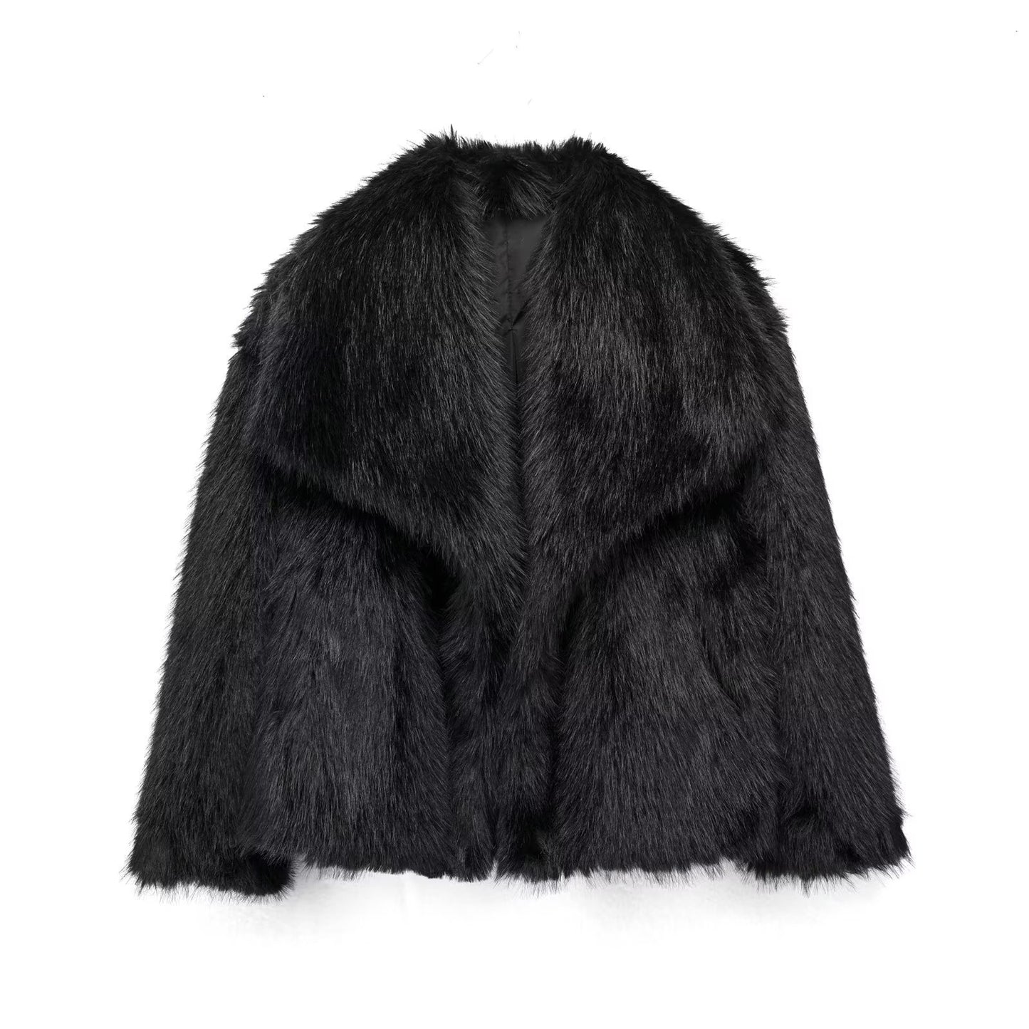 Square Collar Fur Coat