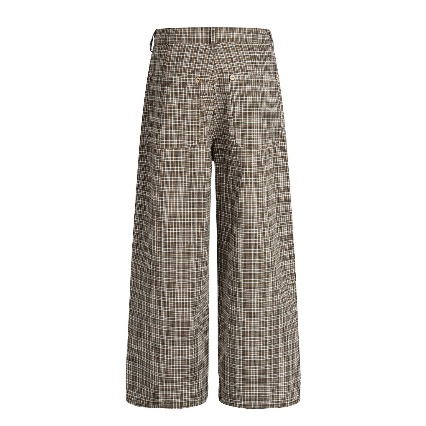 Checked Pleated Casual Pants